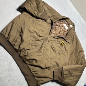 UPS Postal Worker Qtr Zip Puffer Jacket Mens 3XL Twinhill Utility Cargo Quilted